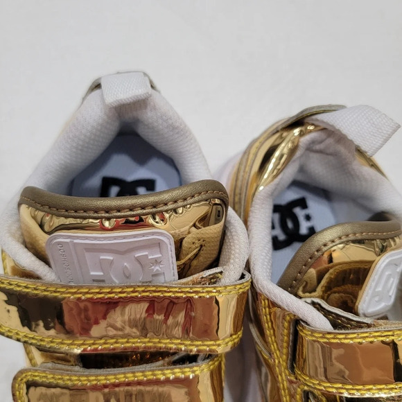 DC Tribeka V Le Gold Sate Shoe Sneaker Women's Size 5.5 Unilite New - Picture 6 of 10